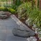 Decorative Outdoor Weather-Resistant Artistic Artificial Faux Stone Rock, Garden Patio Granite Grey Fiberglass Stone